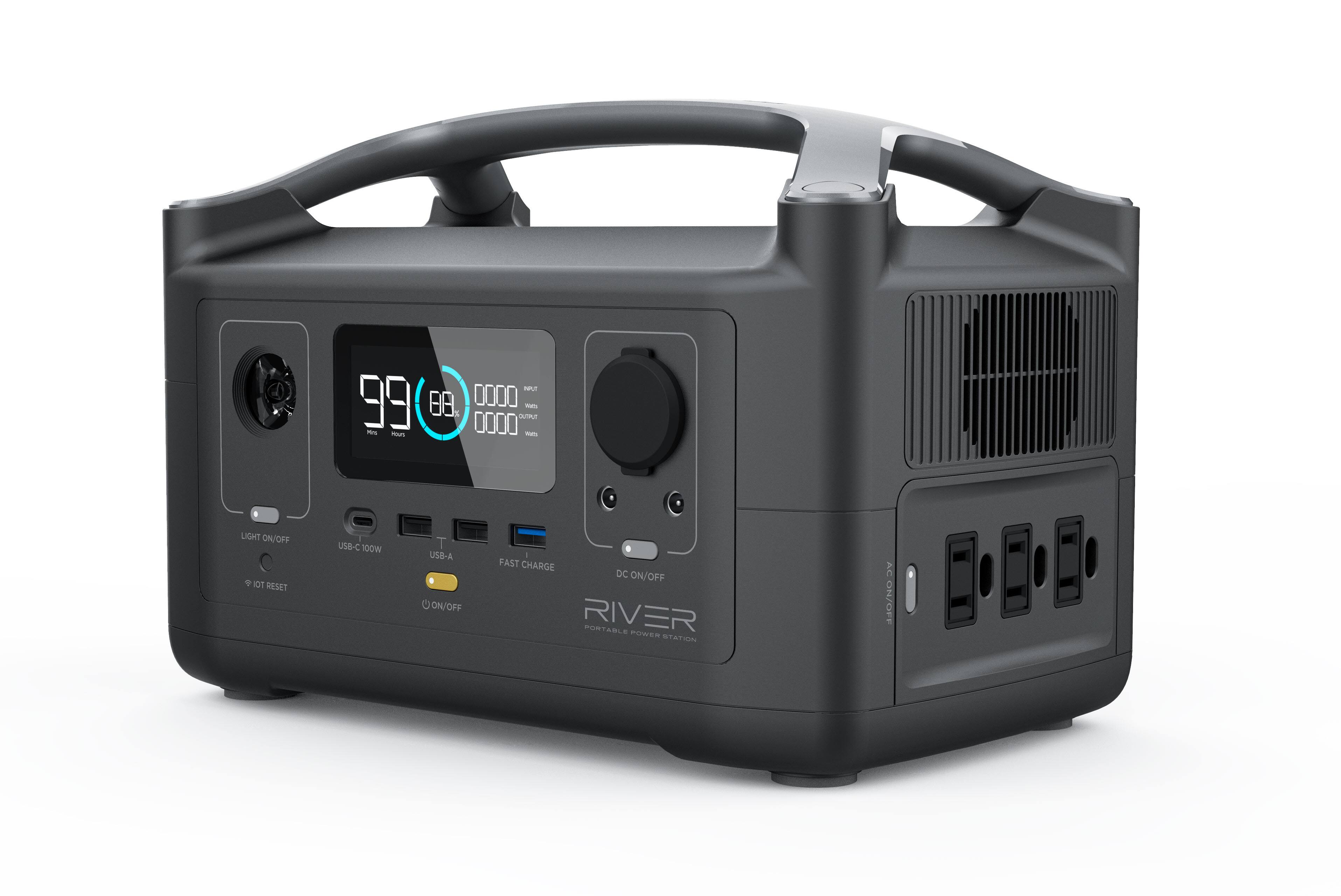 Alt View 15. EcoFlow - RIVER Portable Power Station (288 Wh Capacity) - Black.