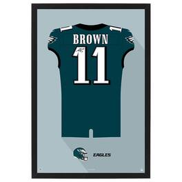 Sporticulture - A.J. Brown Philadelphia Eagles Home Jersey Framed Art Print - Green