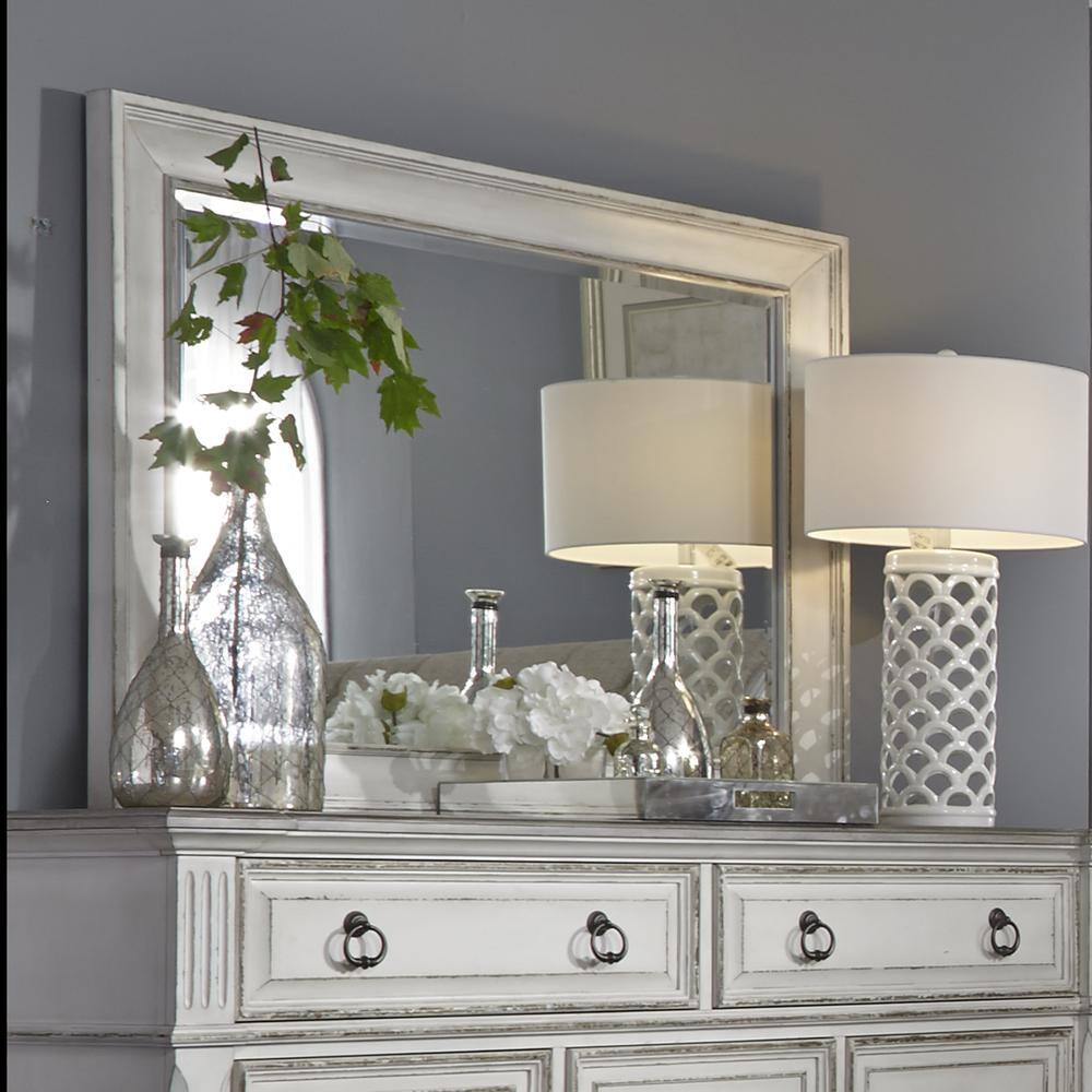 Alt View 2. Liberty Furniture Industries - Abbey Park Mirror in Antique White - White.