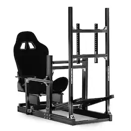 Dardoo - Aluminum Sim Racing Cockpit, Fit for Moza, Fanatec, Thrustmaster, and Logitech - Black