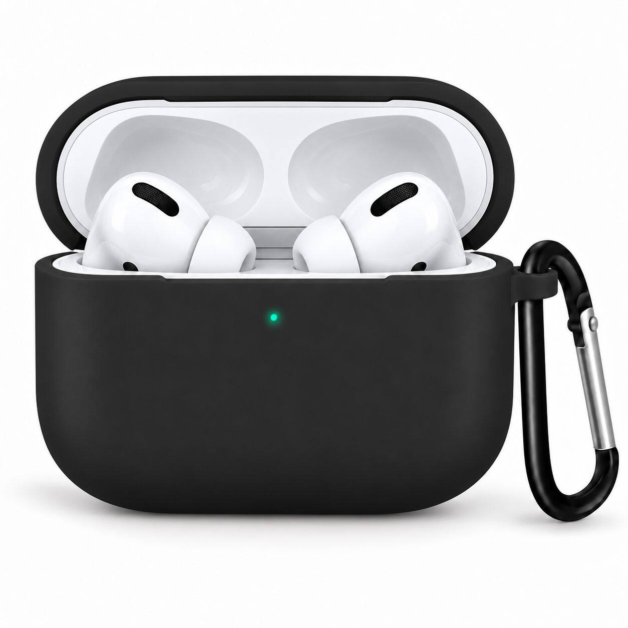 Front. Entronix - Entronix AirPods Pro 2nd and 1st Gen Case - Soft Touch Liquid Silicone Protection - Black.