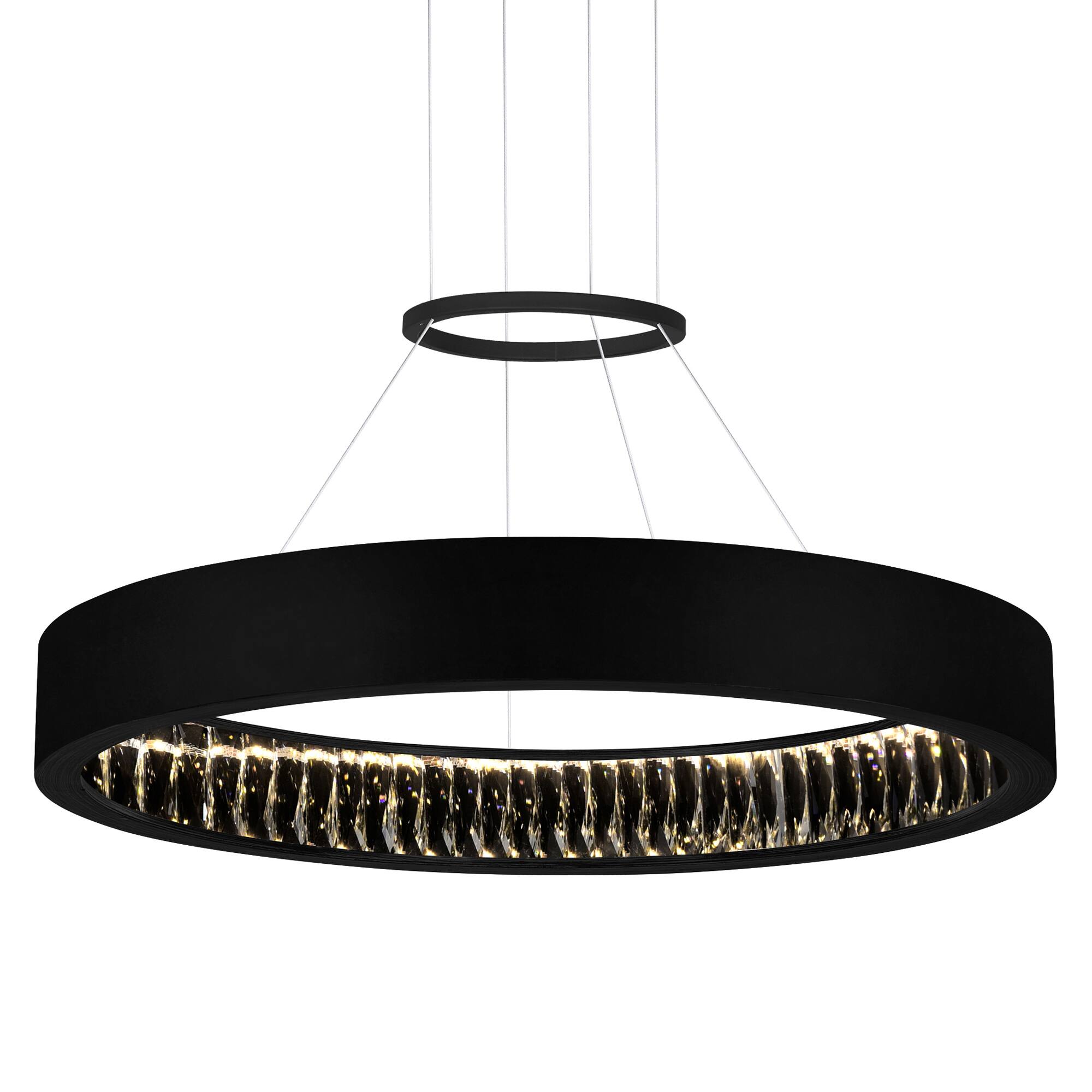 Angle. CWI Lighting - Rosalina LED Chandelier With Matte Black Finish - Matte Black.