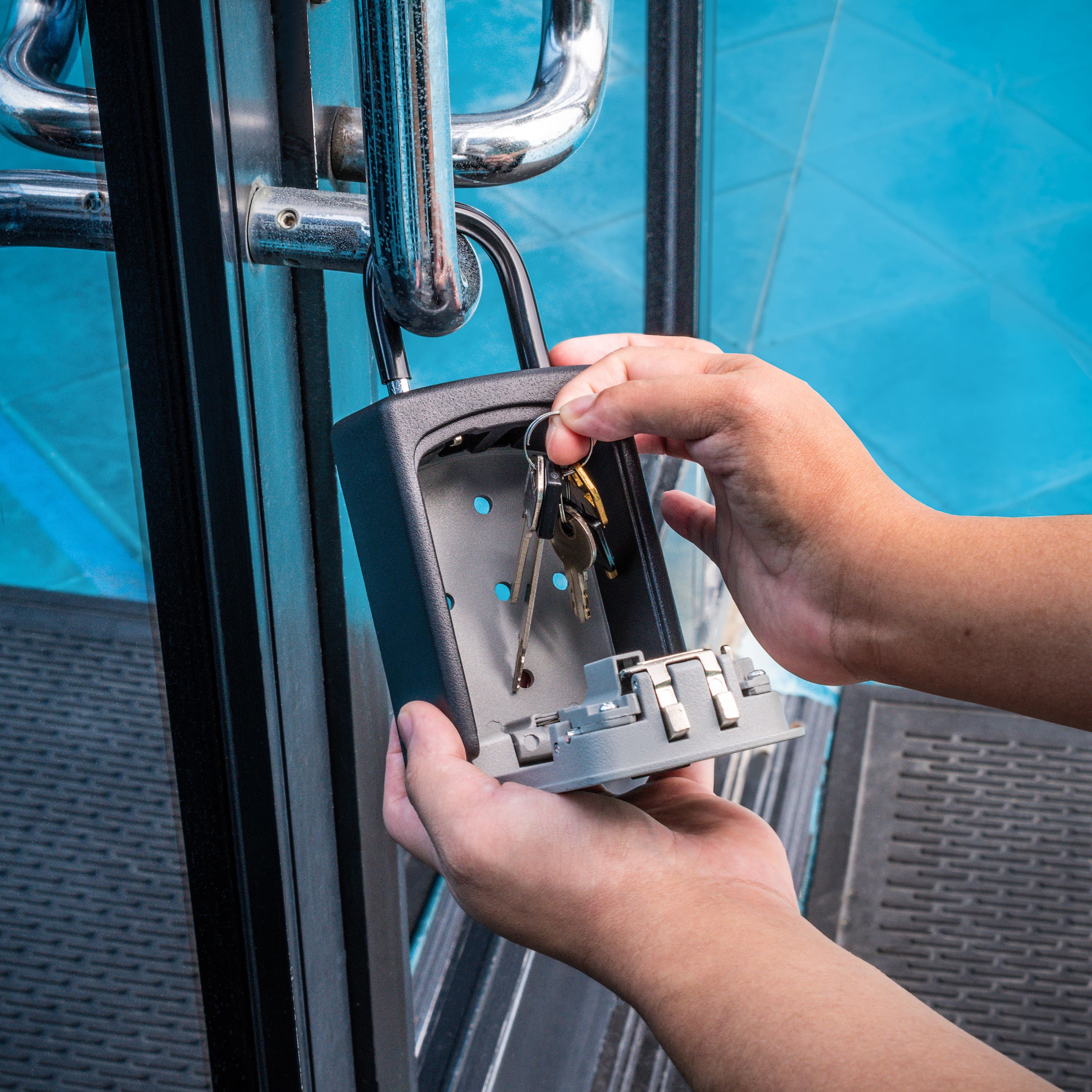 Alt View 18. Barska - Combination Key Lock Box-Outdoor Wall Mount & Hanging Key Safe - Black.