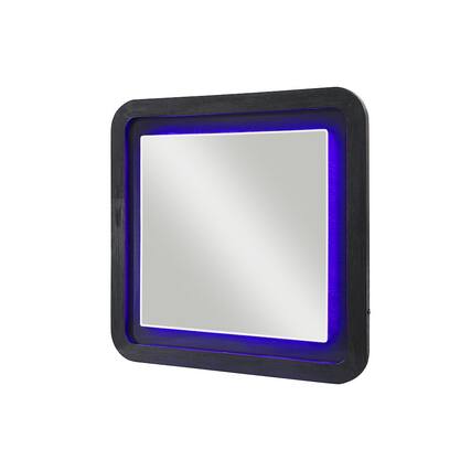 Front. Global Furniture USA - Beckett Wht/Blk Mirror W/ Led - Black,White.