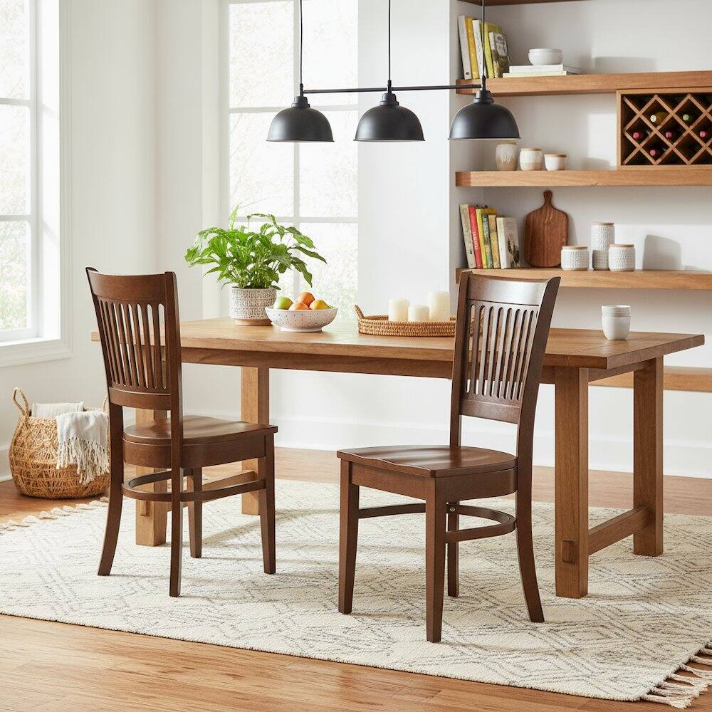 Left. FurniFact - Dining Chairs Set of 2 - Espresso.