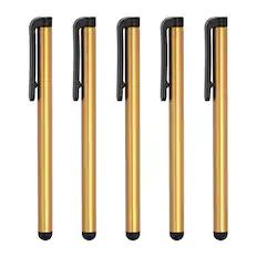 Front. Unique Bargains - 5pcs Stylus Pens for Touch Screens Universal Capacitive Stylus Pencil Sensitivity for All Capacitive Touch Screen Device - Gold.