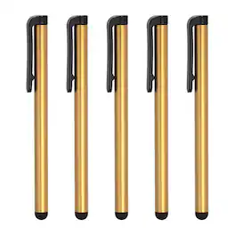 Unique Bargains - 5pcs Stylus Pens for Touch Screens Universal Capacitive Stylus Pencil Sensitivity for All Capacitive Touch Screen Device - Gold