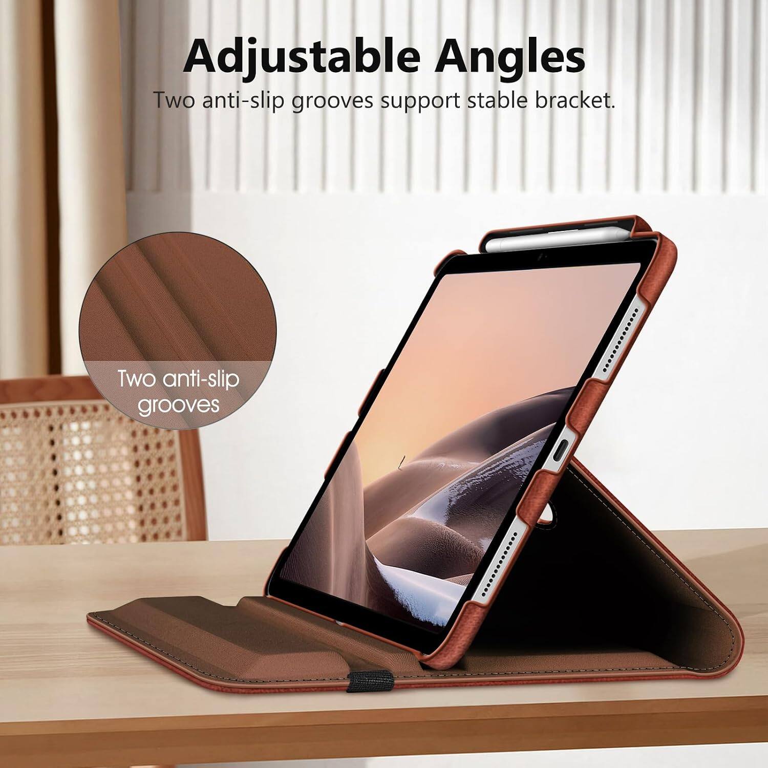 Adjustable Angles  
Two anti-slip grooves support stable bracket.  
Two anti-slip grooves
