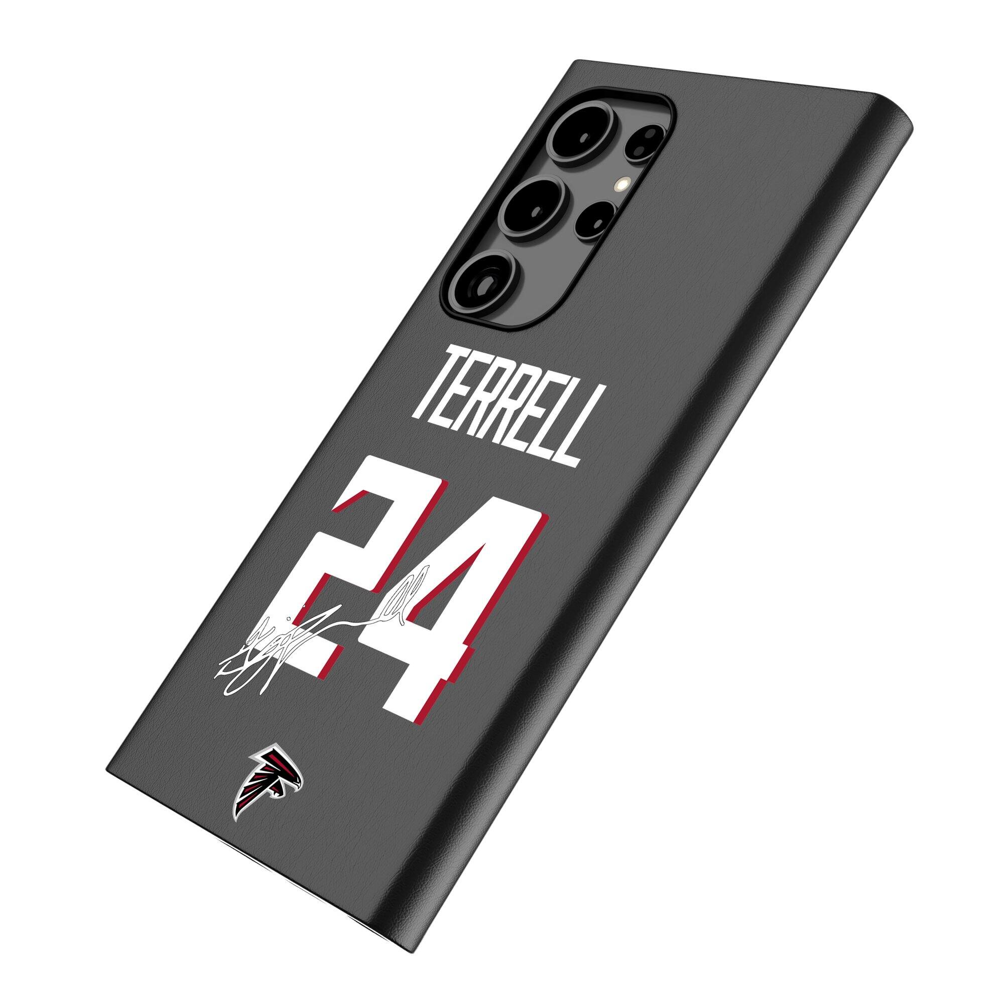 Alt View 1. Keyscaper - A.J. Terrell Black Atlanta Falcons Galaxy Magnetic Bump Case - S24 - Black.