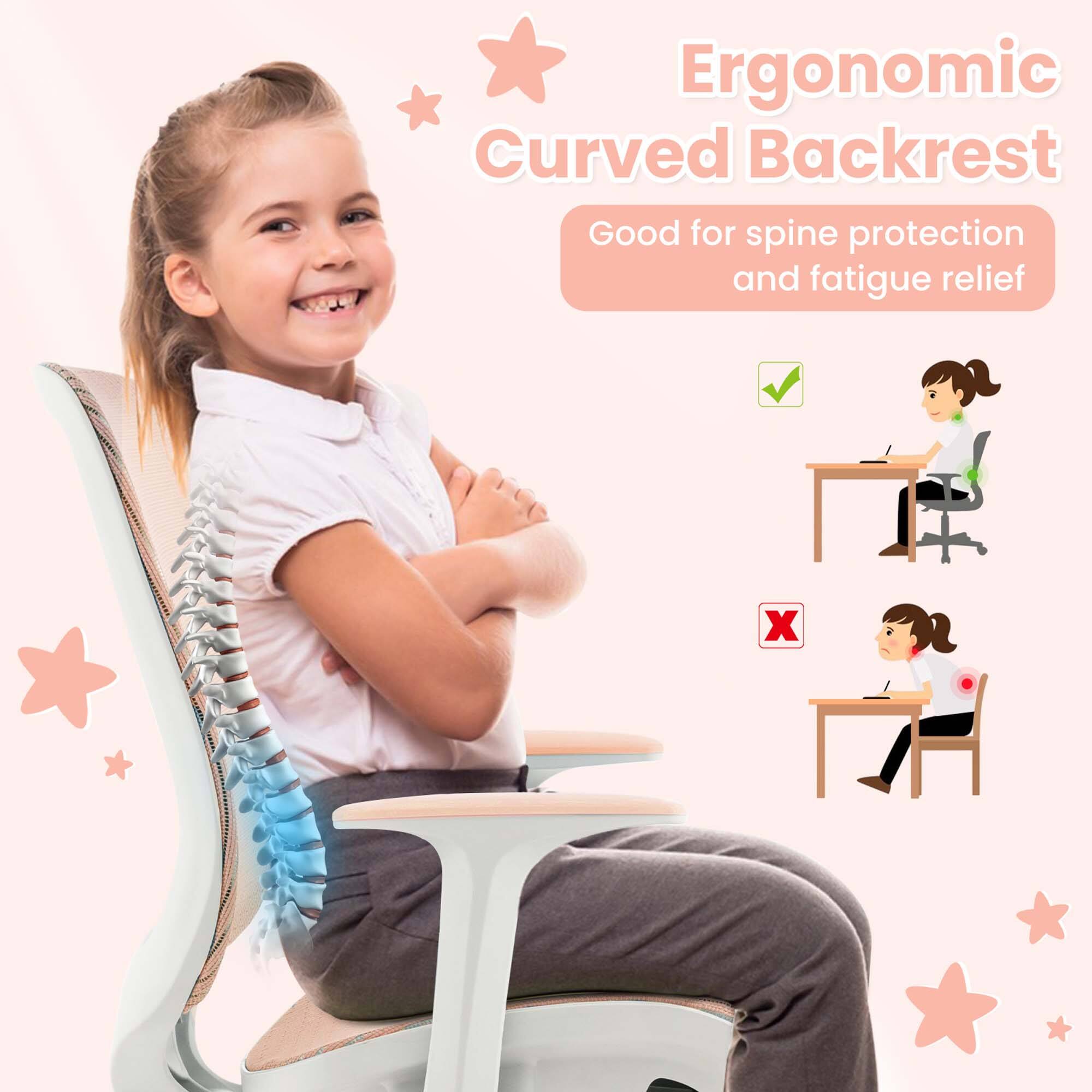 Ergonomic Curved Backrest
Good for spine protection and fatigue relief
