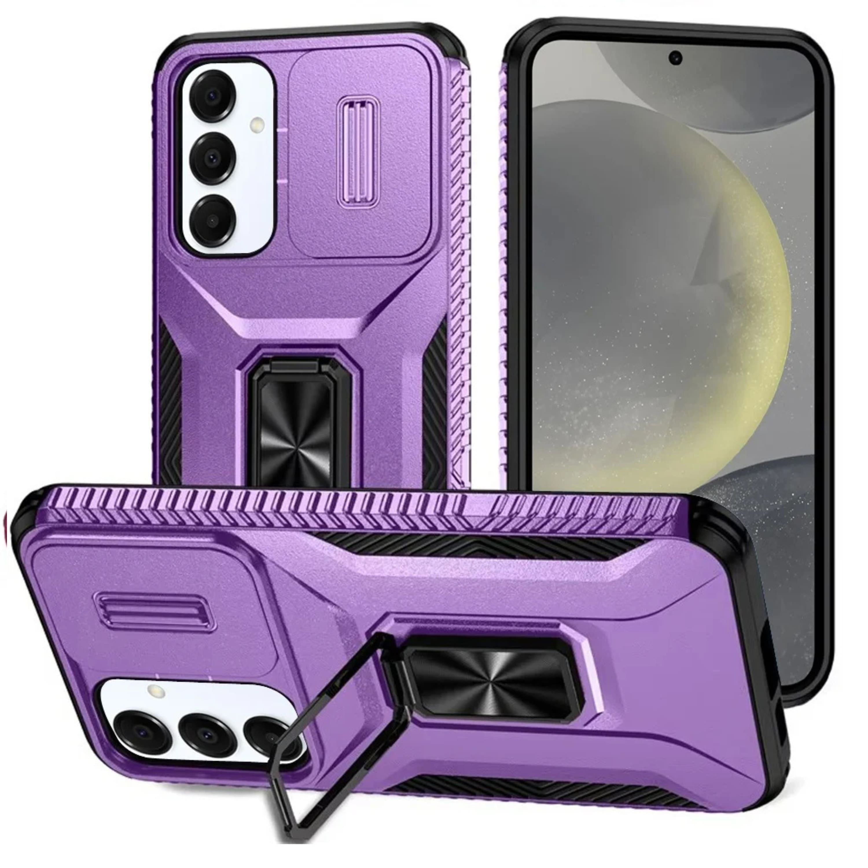 Kitcheniva - Heavy Duty Magnetic Ring Stand Case With Tempered Glass For Samsung S25 Plus S24 Plus - Purple price history on PriceWatchPro