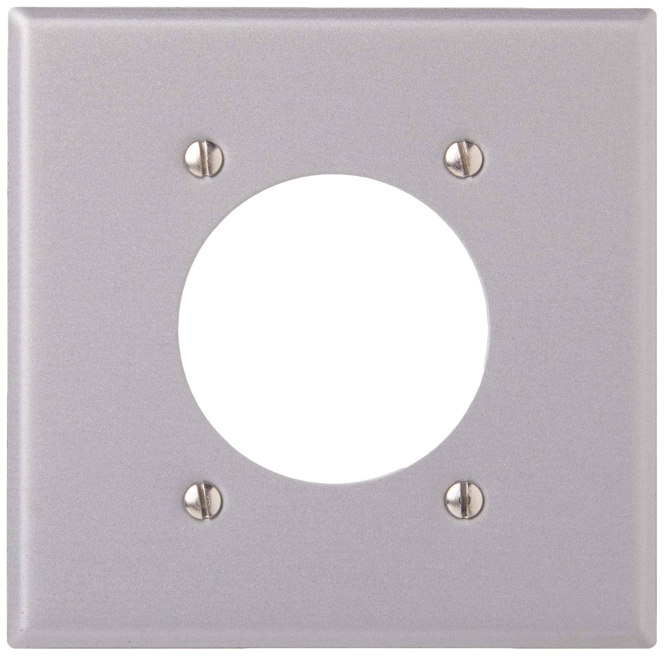 Leviton - Smooth 2 gang Steel Outlet Wall Plate 1 pk - Silver
