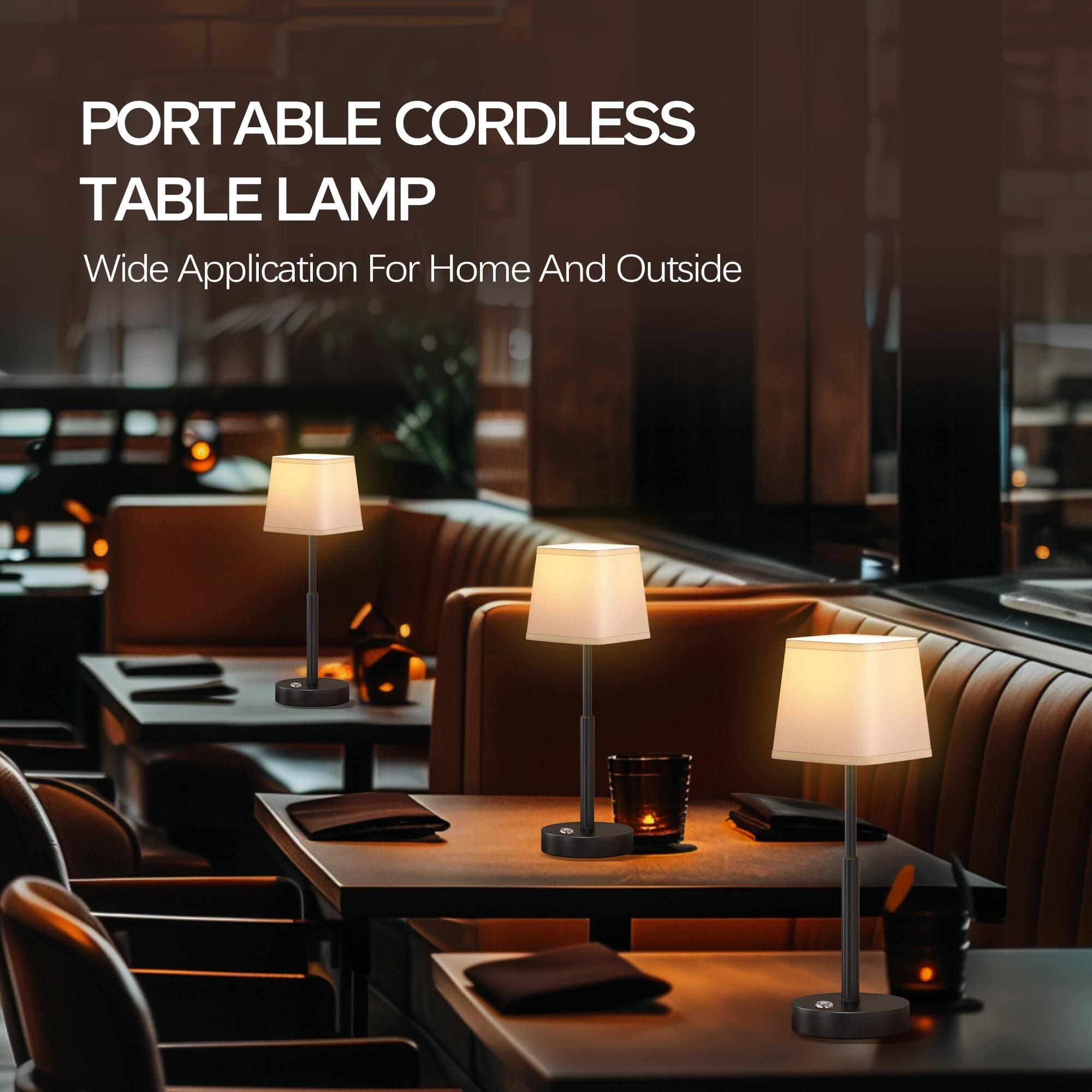 PORTABLE CORDLESS TABLE LAMP  
Wide Application For Home And Outside