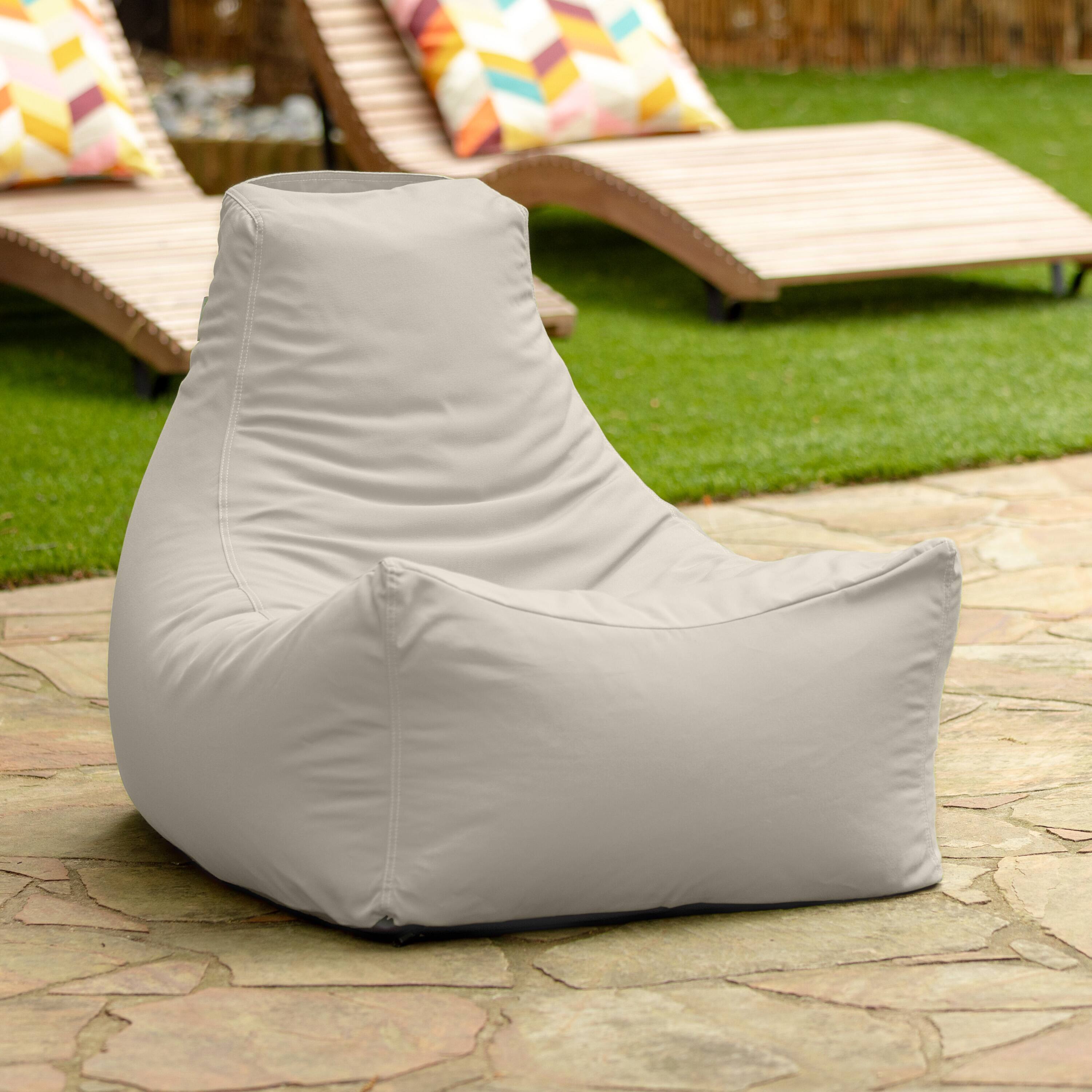 Left. Jaxx - Jaxx Juniper Outdoor Bean Bag Patio Chair & Poolside Lounge, Flax - Flax.