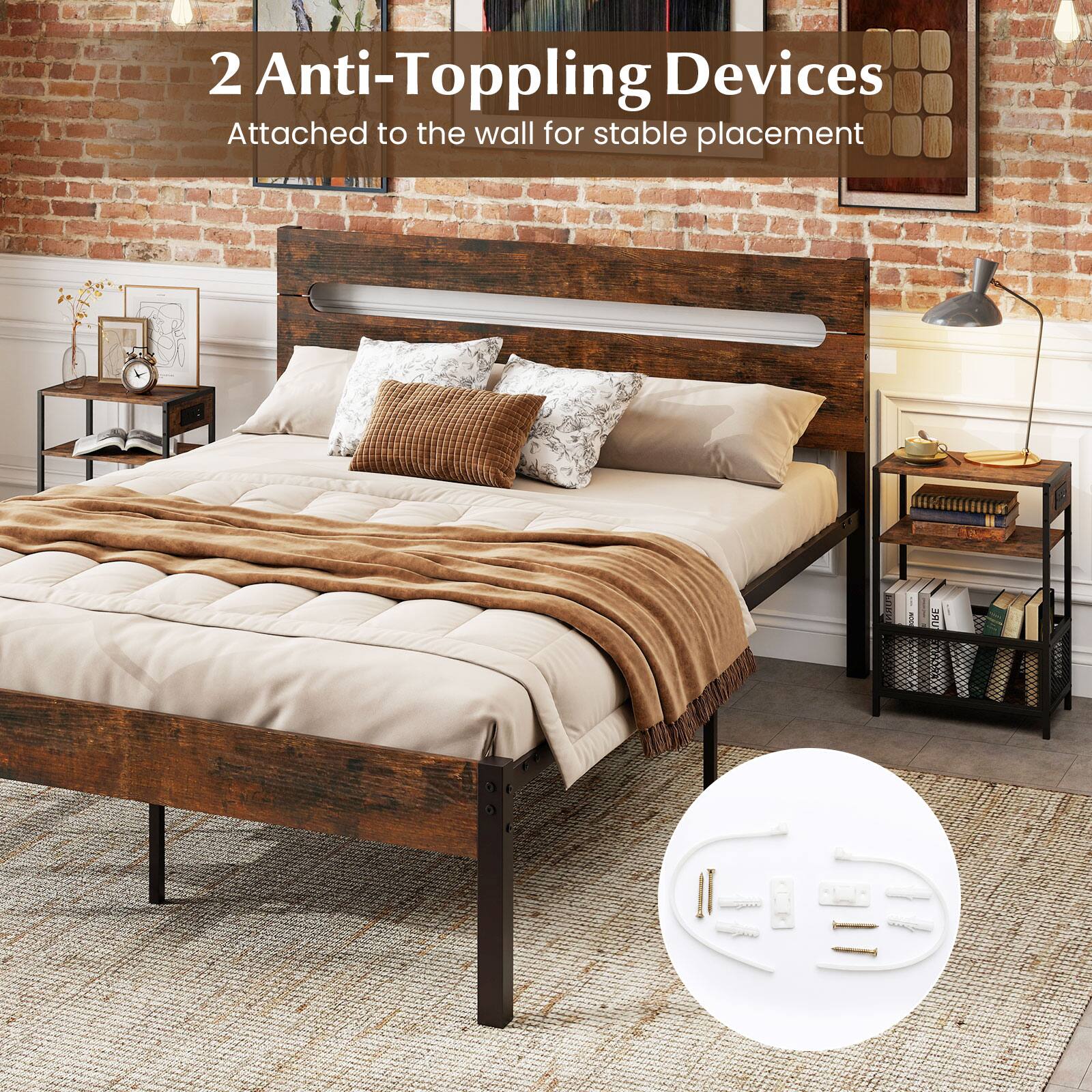 2 Anti-Toppling Devices Attached to the wall for stable placement
