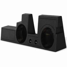 Front. QPower - Q Power Dual 10" Ported Sub Enclosure for Ford F-250, F-350 Super Duty 2000-2016 - Black.