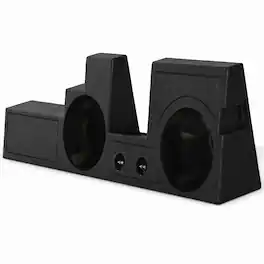 QPower - Q Power Dual 10" Ported Sub Enclosure for Ford F-250, F-350 Super Duty 2000-2016 - Black