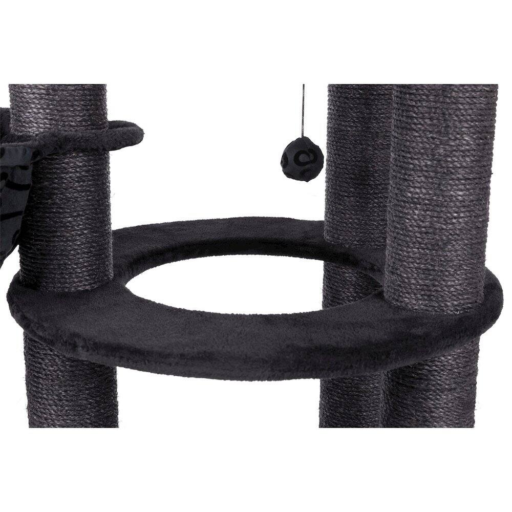 Alt View 4. TRIXIE - Filippo 4-Level 45" Cat Tree, Sisal Scratching Post, Plush Condo-Hammock - Dark Gray.