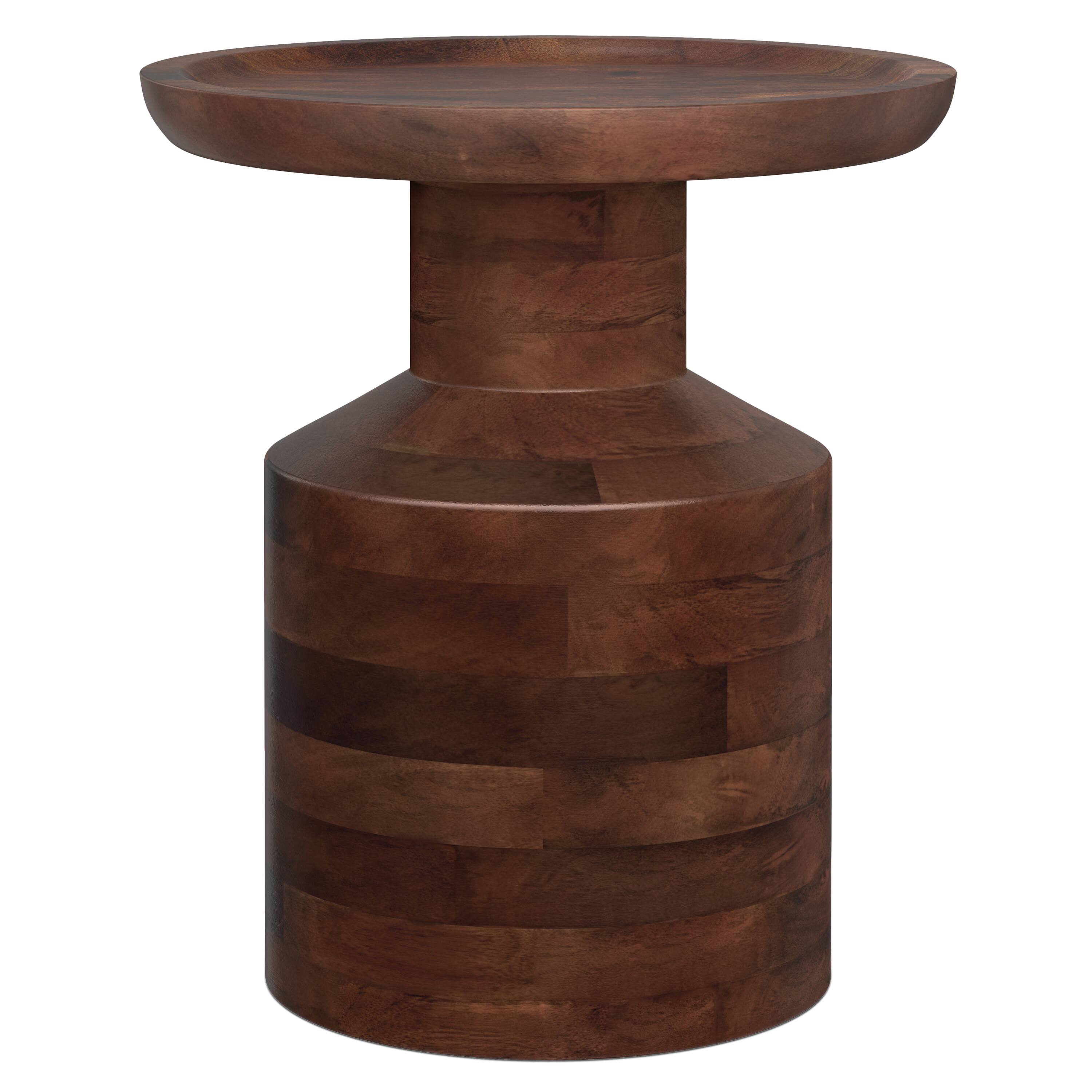 Alt View 4. Simpli Home - Haynes 16 inch Wide Solid Mango Boho Accent Table in Dark Brown, Assembled - Warm Dark Brown.