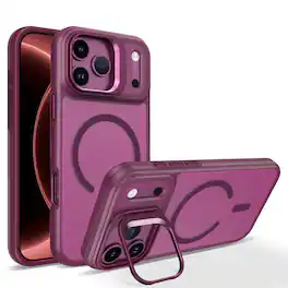 UUCOVER - Magnetic Case for Apple iPhone 17 Pro Max,Shockproof TPU+PC Case Compatible with MagSafe Camera Kickstand Matte Cover - Winered