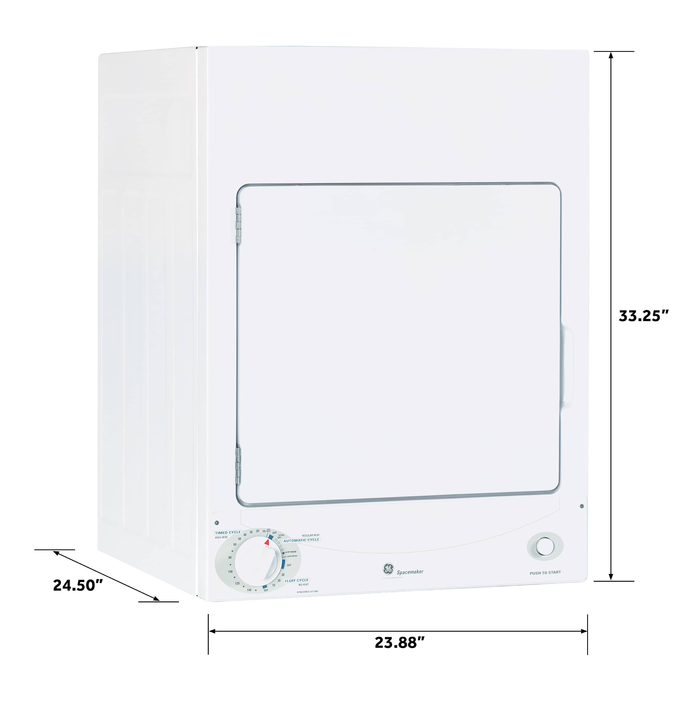 GE – 3.6 Cu. Ft. Stackable Electric Dryer – White on White Sansujyuku sansujyuku.com