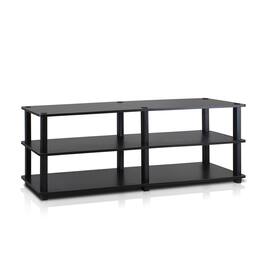 Furinno - Turn-S-Tube No Tools 3-Tier Wide Shoe Storage Rack - Espresso/Black