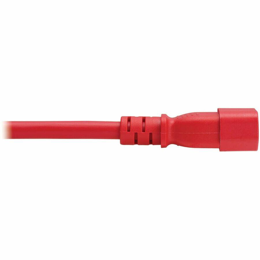 Alt View 4. Tripp Lite - Eaton Tripp Lite Series Power Cord, C14 to C21 - Heavy-Duty, 15A, 250V, 14 AWG, 5 ft. (1.5 m), Red - For Computer - Red.