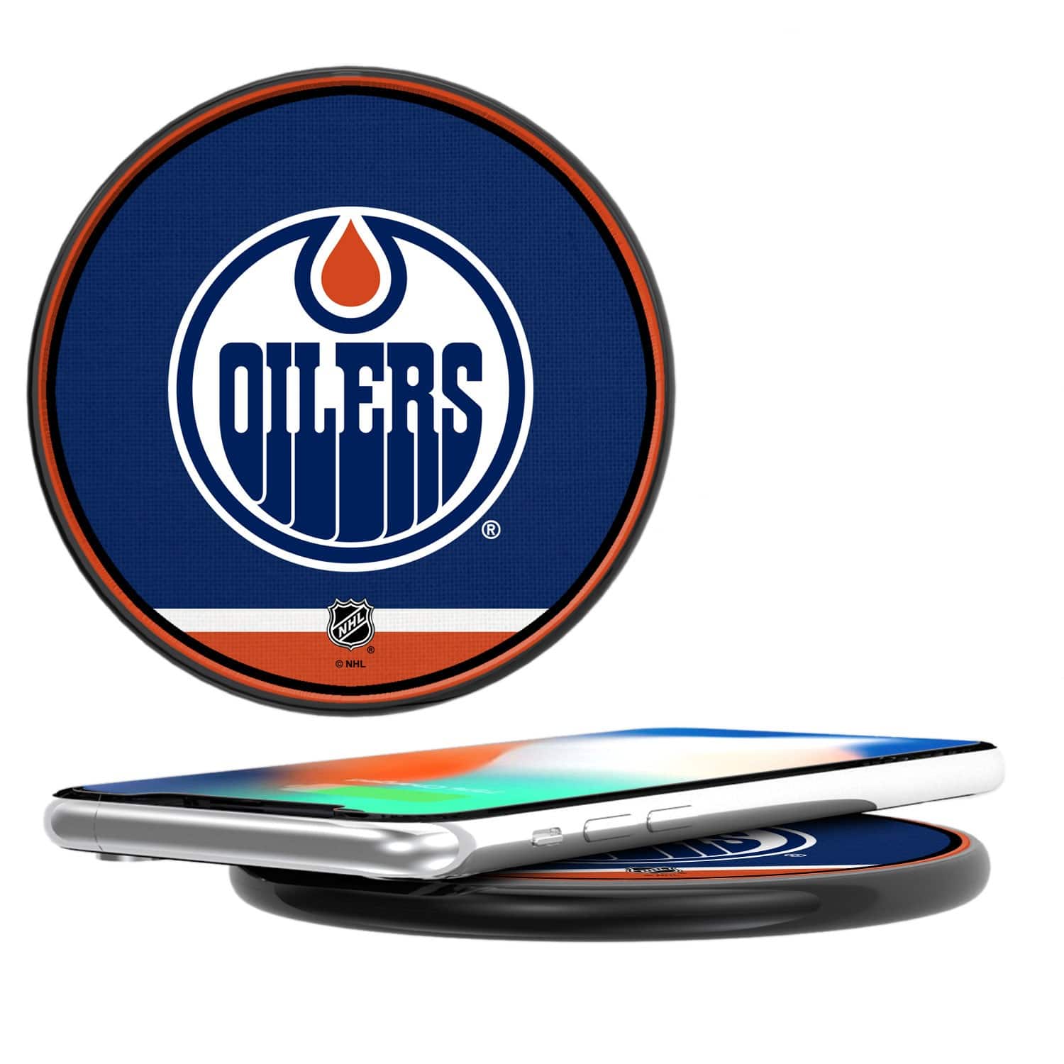 Keyscaper - Edmonton Oilers Stripe Wireless Charger - Multicolor