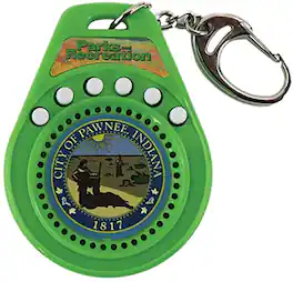 Super Impulse - World's Coolest Parks & Rec Talking Keychain | 6 Quotes - Green