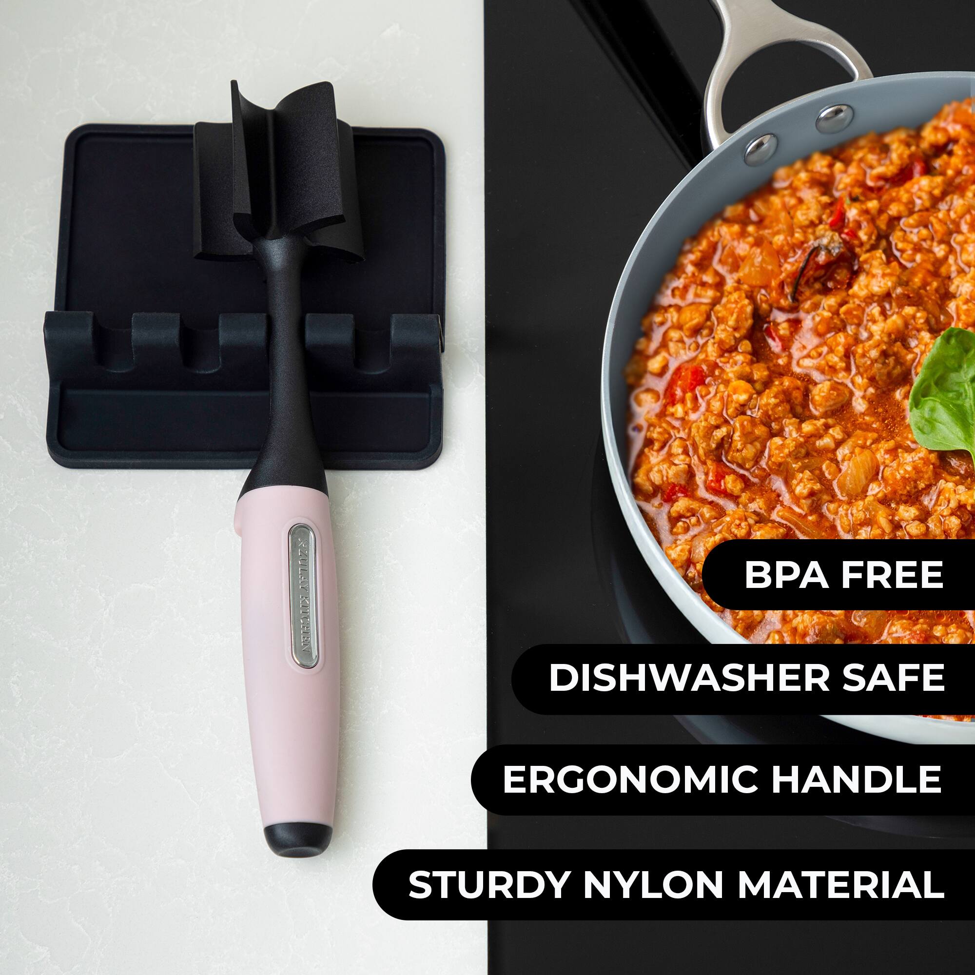 12 Tha  
BPA FREE  
DISHWASHER SAFE  
ERGONOMIC HANDLE  
STURDY NYLON MATERIAL