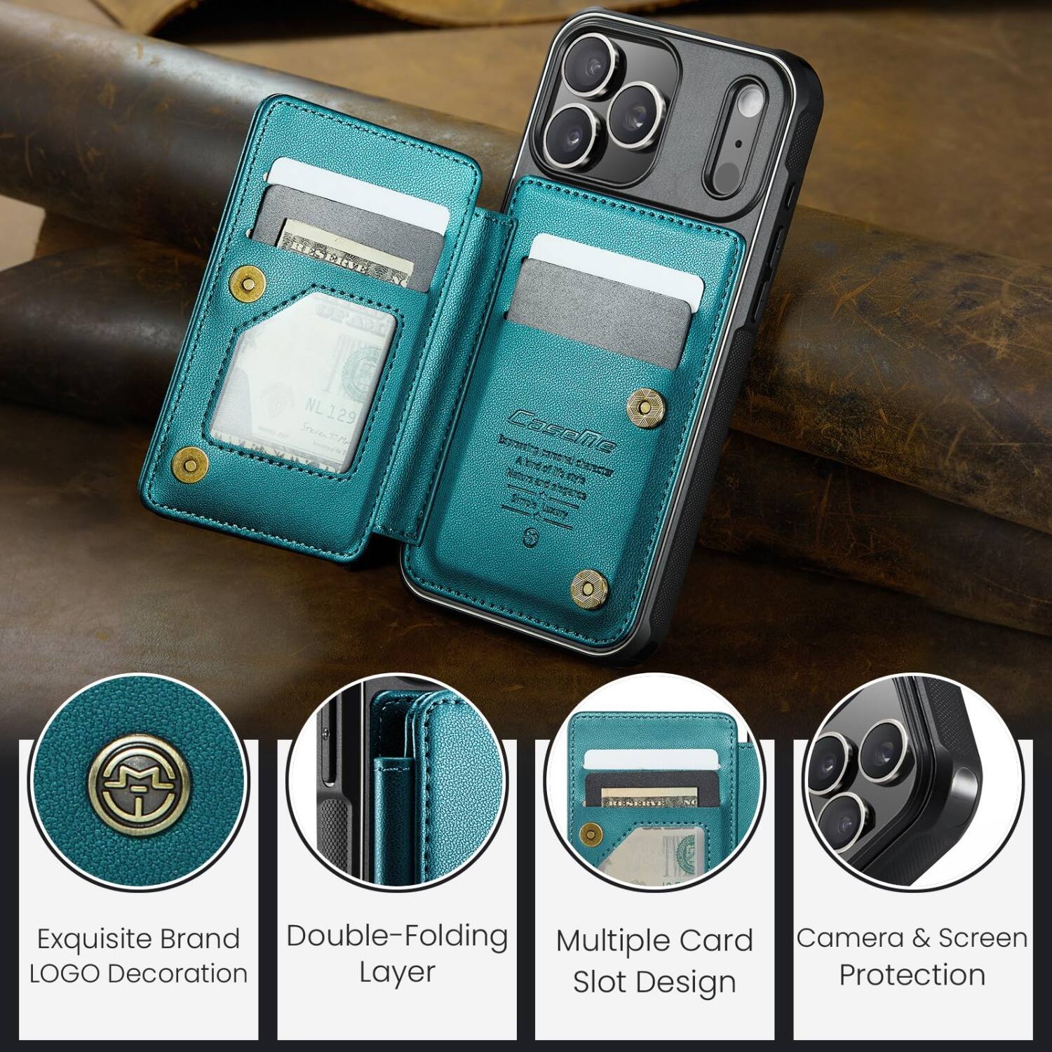 RESERVE

NL NL129 StravenTiMa

Casene BOX

RESERVE

Exquisite Brand Double-Folding Multiple Card Camera & Screen LOGO Decoration Layer Slot Protection Design