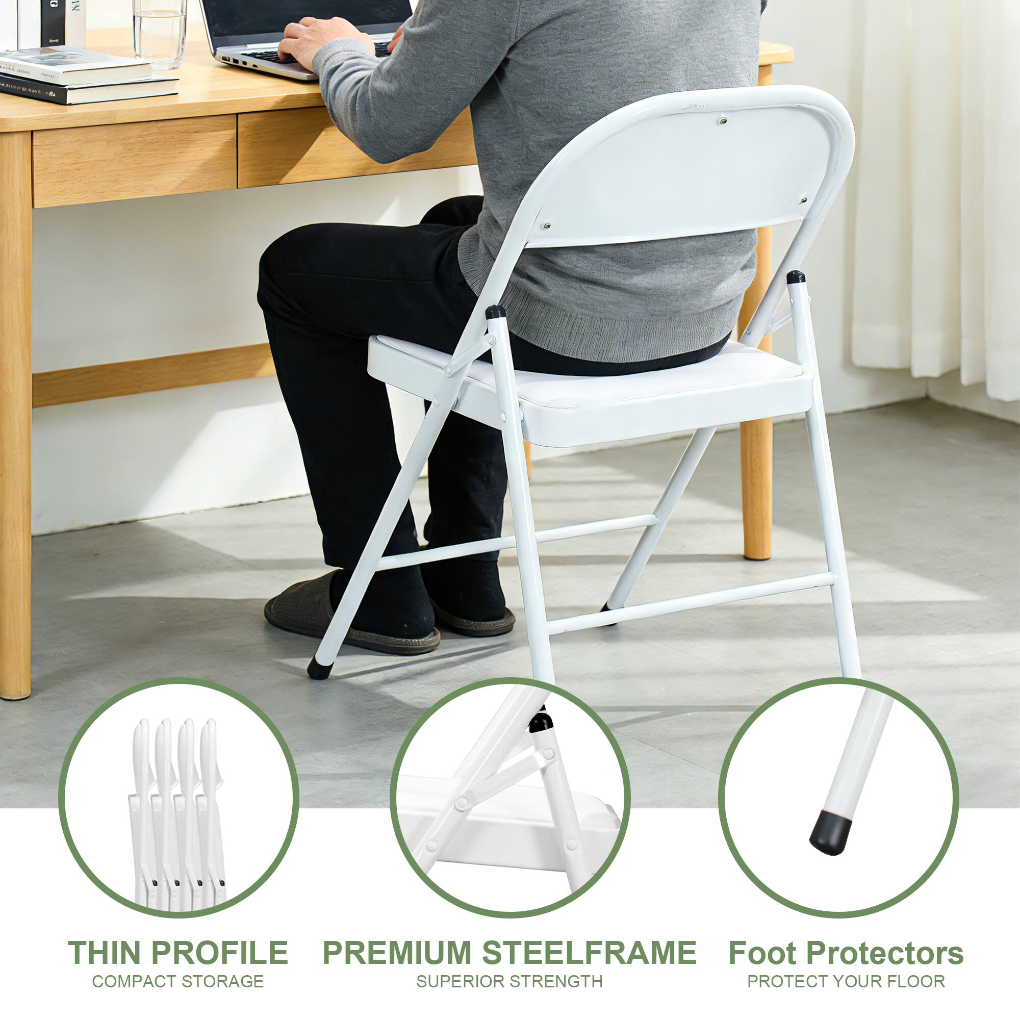 - Thin Profile
- Compact Storage
- Premium Steel Frame
- Superior Strength
- Foot Protectors
- Protect Your Floor