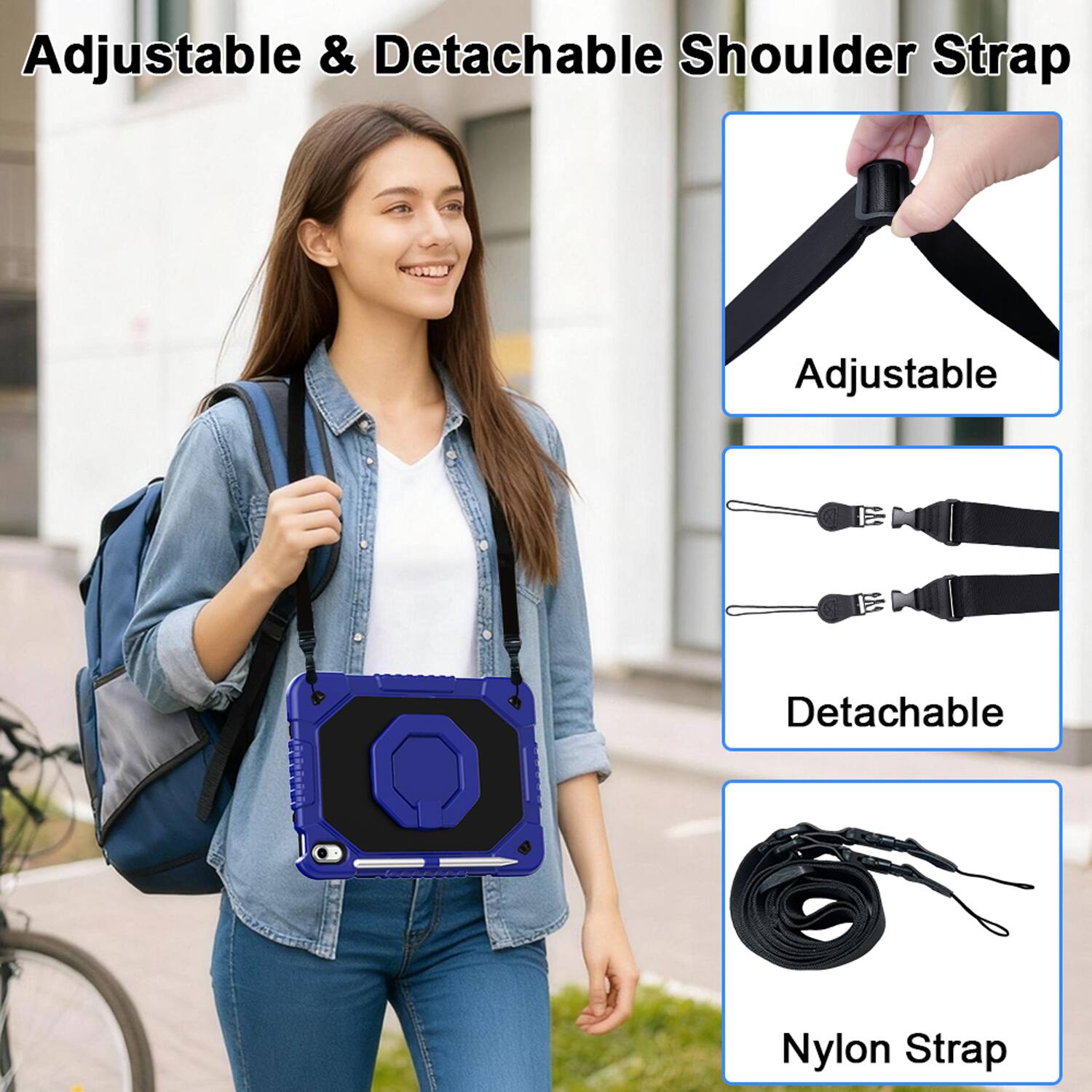 Adjustable & Detachable Shoulder Strap

- Adjustable
- Detachable
- Nylon Strap