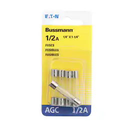 Bussmann - 0.5 amps Fast Acting Glass Fuse 5 pk