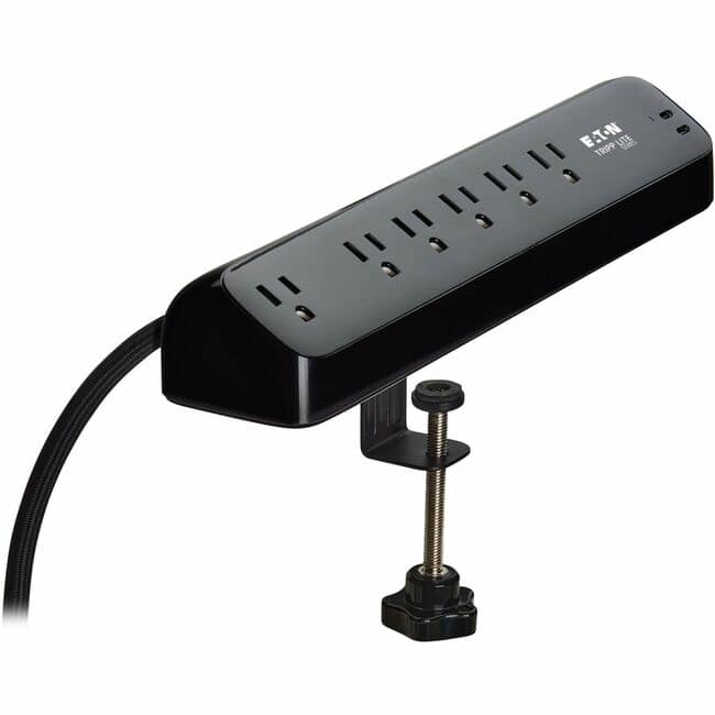 Eaton Tripp Lite Series Protect It! 6-Outlet Surge Protector with 2 USB-C Ports - 5-15R Outlets, 900 Joules, 30W PD - Black