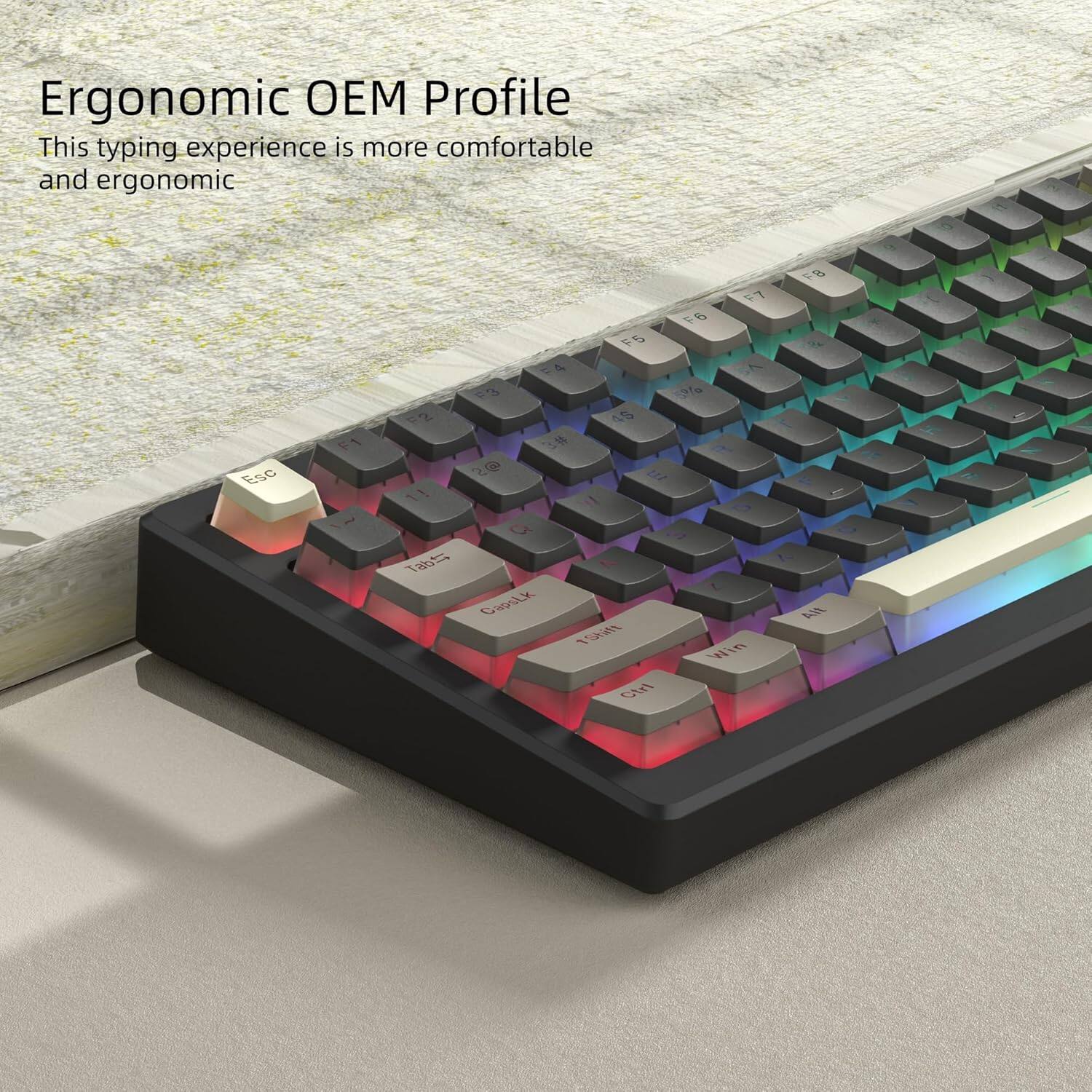 Ergonomic OEM Profile  
This typing experience is more comfortable and ergonomic