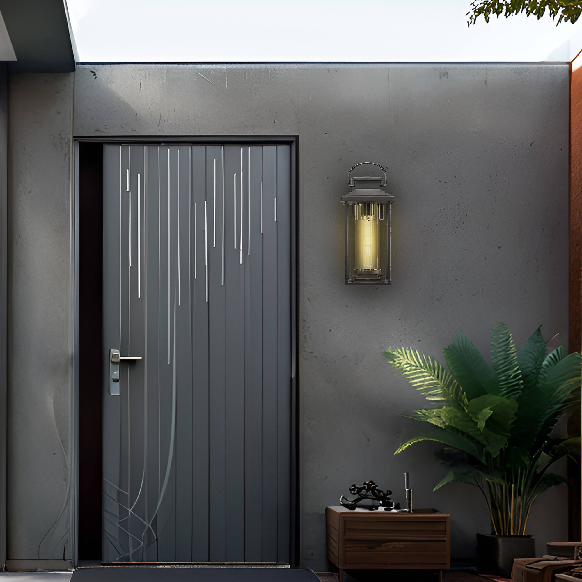 Left. Akoasm - Anti-Rust Waterproof Outdoor Porch Lights Modern Outdoor Wall Sconce Lantern for House, Front Porch, Coach (2 Pack).