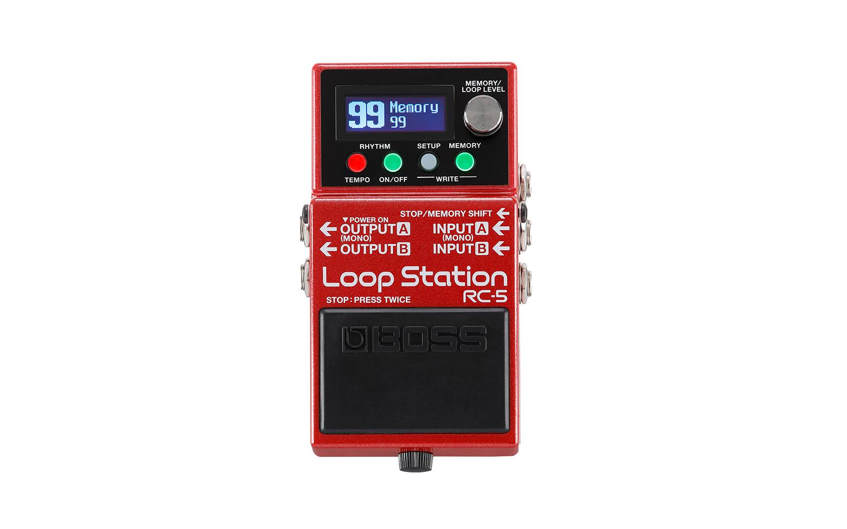 BOSS - Advanced Loop Station Pedal with Multi-Track Looping, Built-In Effects, USB Connectivity, and Professional Performance - Red