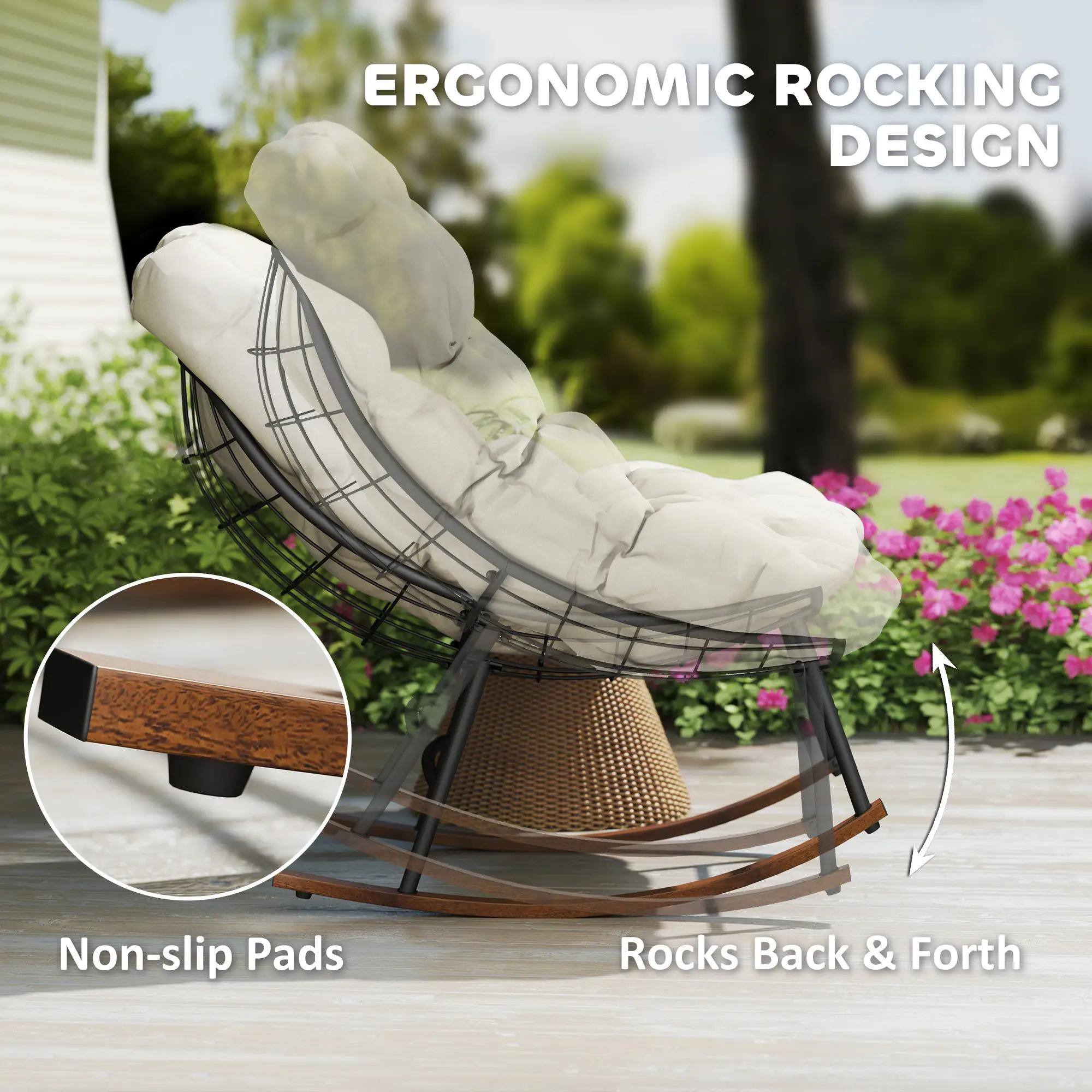 ERGONOMIC ROCKING DESIGN  
Non-slip Pads  
Rocks Back & Forth