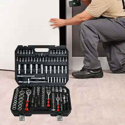 Front. Anysun - Anysun 171-Piece Professional-Grade Socket Tool Set, Universal Repair Kit for Home, Auto, and DIY Projects.