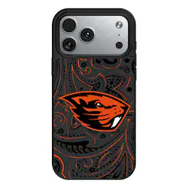 Keyscaper - NCAA - Oregon State Beavers Paisley iPhone Magnetic Bump Case - 15 - Black