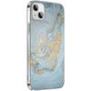 Angle. SaharaCase - Marble Series Case for Apple iPhone 13 mini - Blue/Gold.