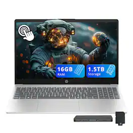 HP - 15.6" FHD Touchscreen Laptop,Intel Core i5-1334U,16GB RAM,512GB SSD+1TB Docking Station,Intel Graphics,Win 11 - Silver