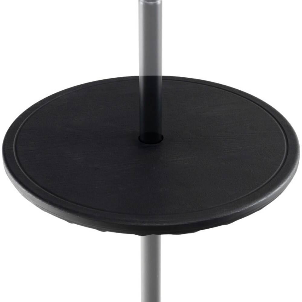 Angle. Mondawe - 20 Inches Outdoor Adjustable Umbrella Table with 1.5 Inches Umbrella Hole - Black.