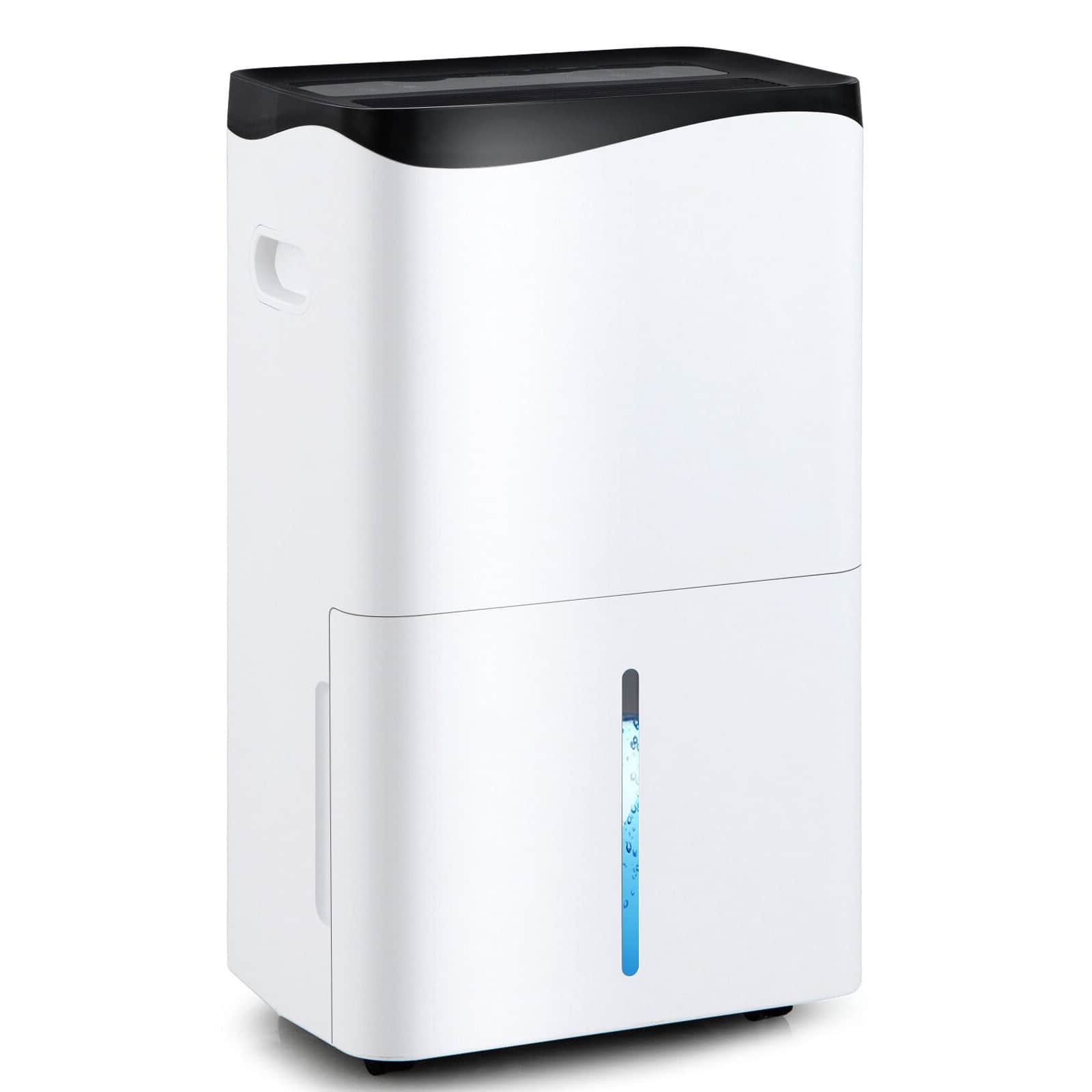 SKONYON - High Capacity Dehumidifier with 100 Pint Per Day Removal Continuous Drain and 24 Hour Timer - White