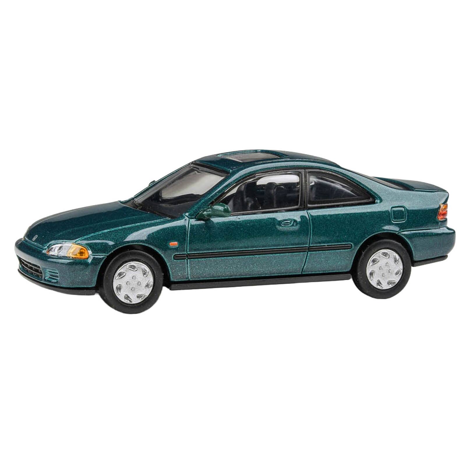 Alt View 4. Paragon - 1995 Honda Civic Coupe EJ1 Paradise Blue Green Metallic with Sunroof 1/64 Diecast Model Car by Paragon Models.