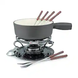 Swissmar - Lugano 9 Piece Fondue Set, Matte - Black