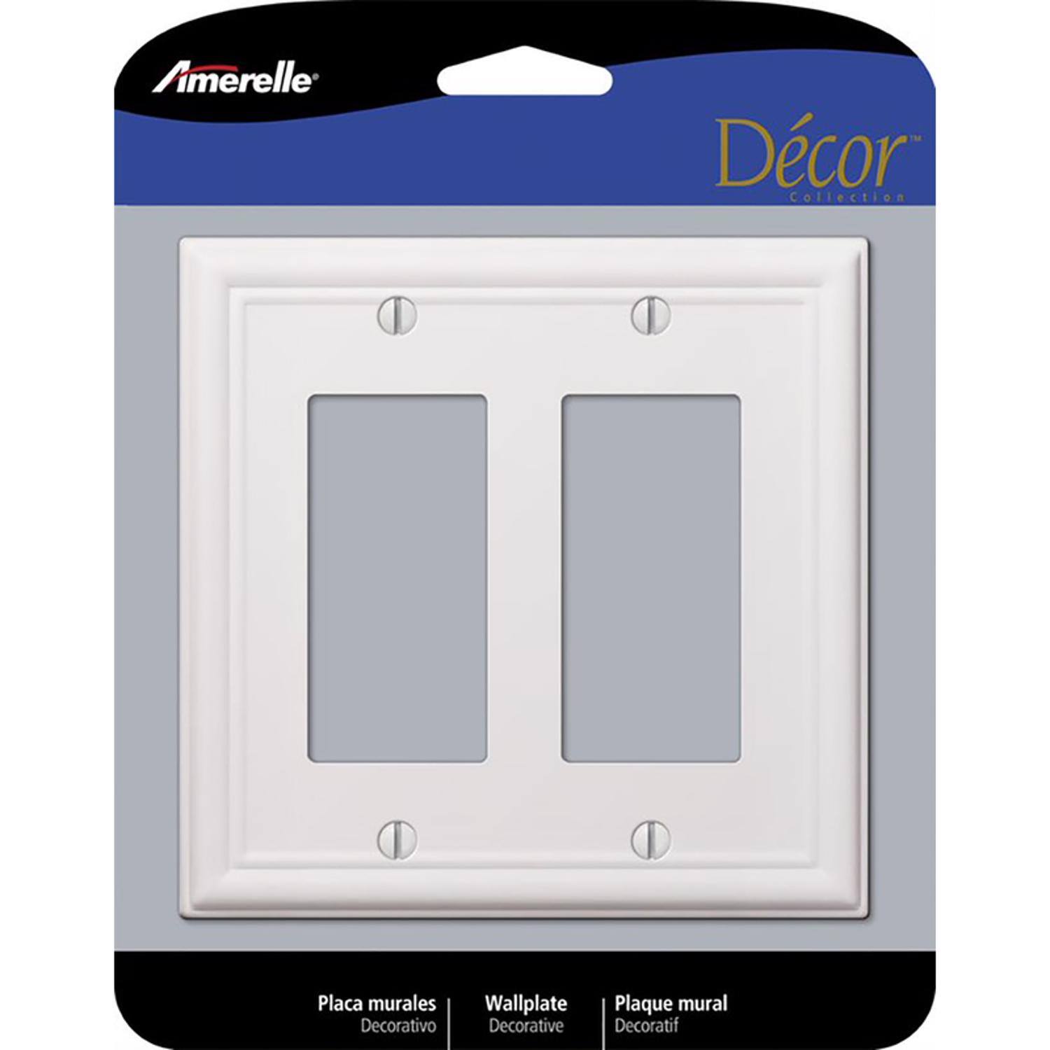 AMERELLE - Chelsea 2 gang Stamped Steel Decorator Wall Plate 1 pk - White price history on PriceWatchPro