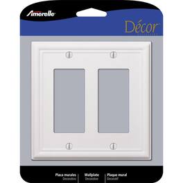 AMERELLE - Chelsea 2 gang Stamped Steel Decorator Wall Plate 1 pk - White
