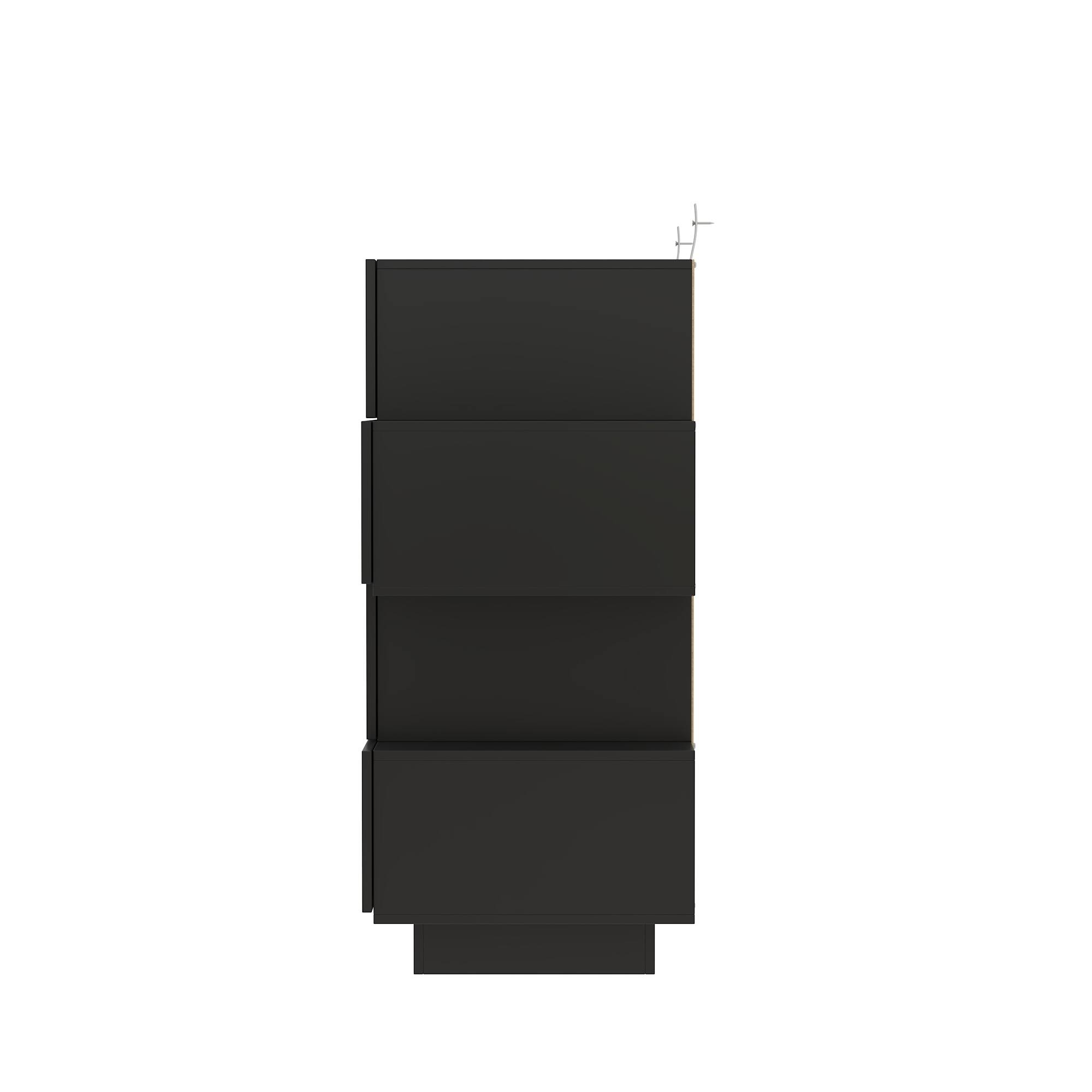 Left. FUFU & GAGA - FUFU&GAGA Glossy Staggered Dresser: Sculptural Storage Solution - Black.